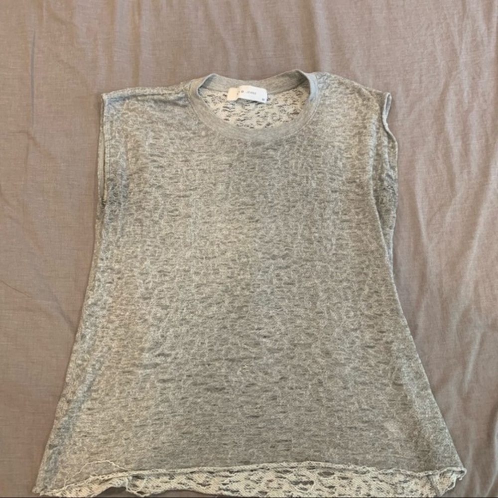 Iro Jeans Grey Leopard Burnout Top - M